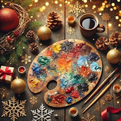 Mezclas de pintura para cuadros navideños