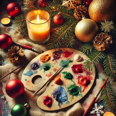 Mezclas de pintura para cuadros navideños