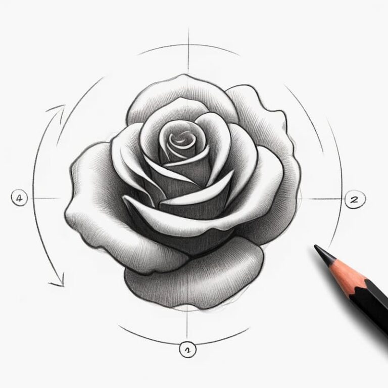 Cómo dibujar una rosa