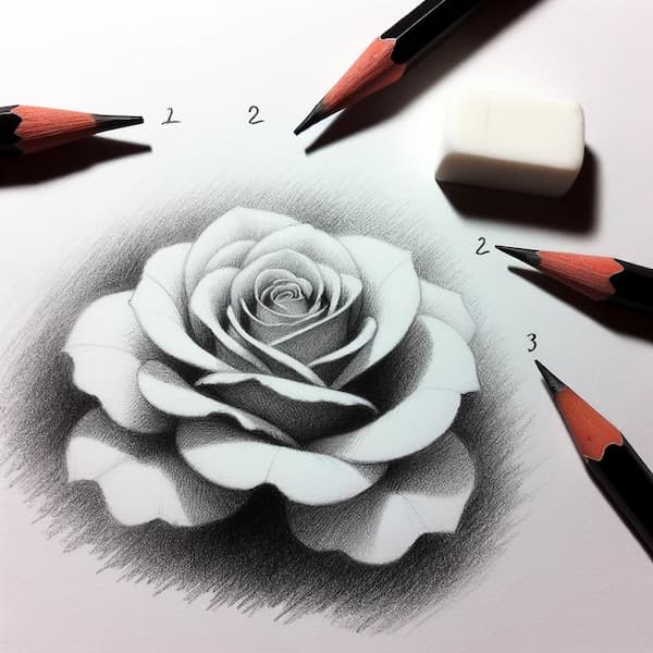 Cómo dibujar una rosa paso a paso